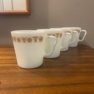 Pyrex Butterfly 1410 Mugs Set of 4